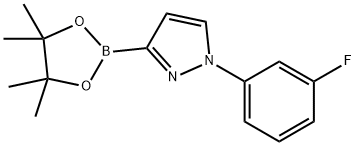 1H-Pyrazole, 1-(3-fluorophenyl)-3-(4,4,5,5-tetramethyl-1,3,2-dioxaborolan-2-yl)- 结构式