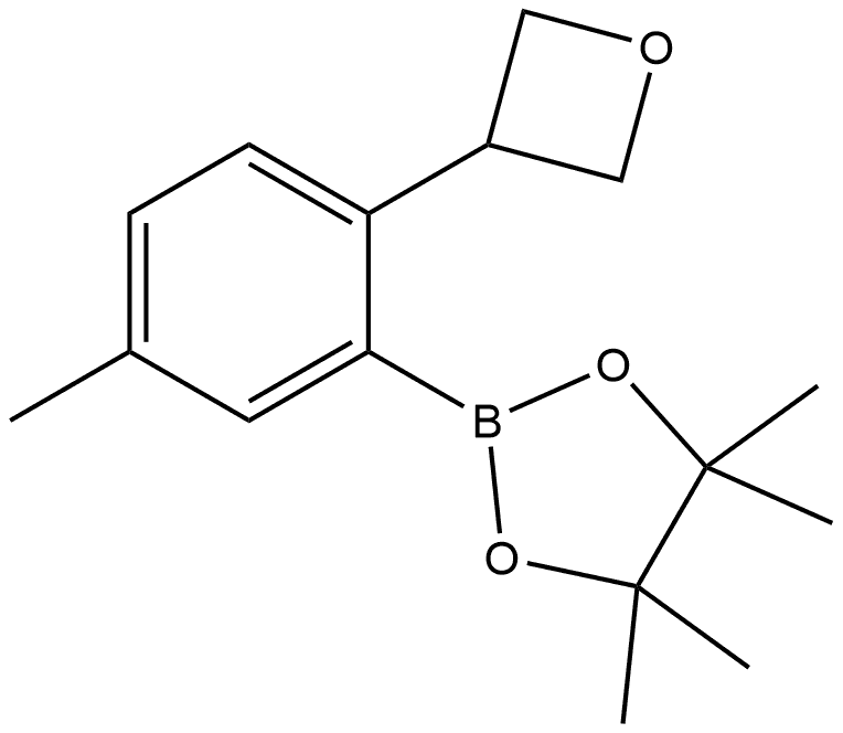 4,4,5,5-Tetramethyl-2-[5-methyl-2-(3-oxetanyl)phenyl]-1,3,2-dioxaborolane 结构式