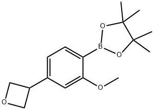 1,3,2-Dioxaborolane, 2-[2-methoxy-4-(3-oxetanyl)phenyl]-4,4,5,5-tetramethyl- 结构式