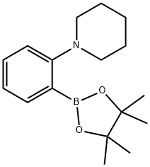 1-(2-(4,4,5,5-四甲基-1,3,2-二氧硼杂环戊烷-2-基)苯基)哌啶 结构式