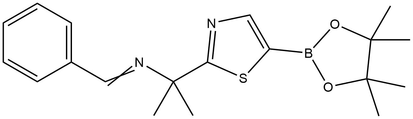 2-[2-(N-Phenylmethylene)propan-2-yl]thiazole-5-boronic acid pinacol ester 结构式