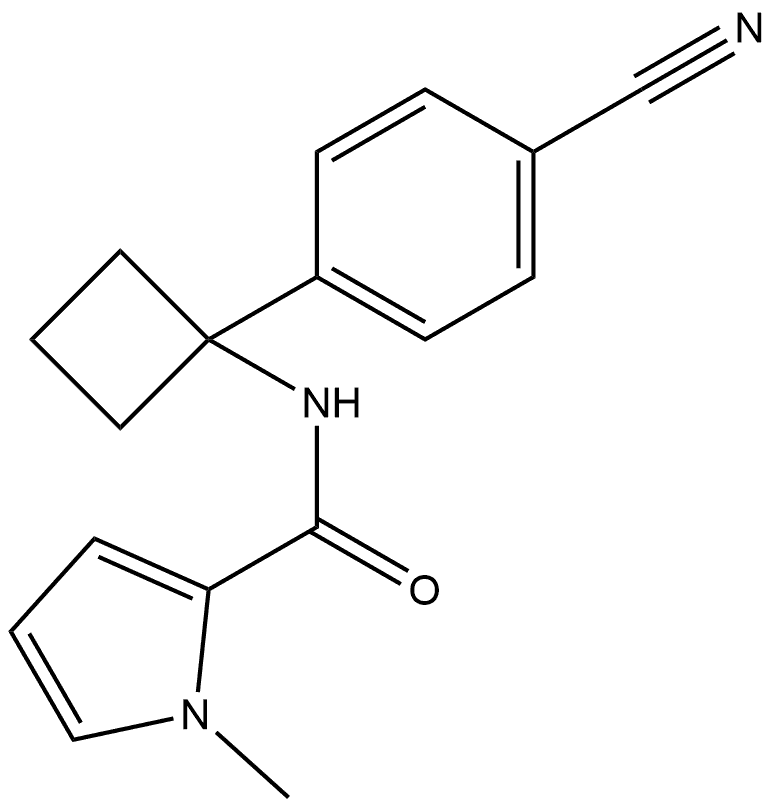 N-(1-(4-氰基苯基)环丁基)-1-甲基-1H-吡咯-2-甲酰胺 结构式