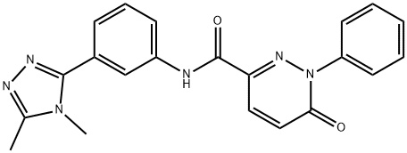 3-PYRIDAZINECARBOXYLIC ACID AMIDE,N-[3-(4,5-DIMETHYL-4H-1,2,4-TRIS唑-3-YL)PHENYL]-1,6-DIHYDRO-6-OXO-1-PHENYL- 结构式