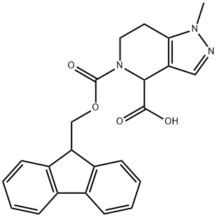 5-{[(9H-fluoren-9-yl)methoxy]carbonyl}-1-methyl-1H,4H,5H,6H,7H-pyrazolo[4,3-c]pyridine-4-carboxylic acid 结构式