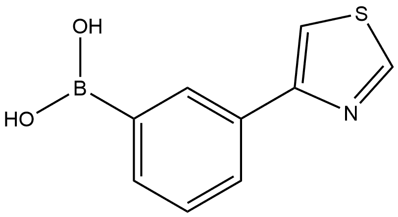 B-[3-(4-Thiazolyl)phenyl]boronic acid 结构式