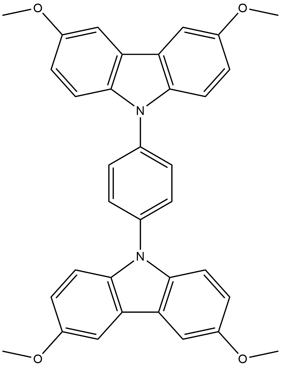 1,4-双(3,6-二甲氧基-9H-咔唑-9-基)苯 结构式