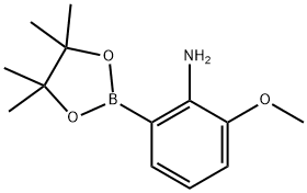 2-甲氧基-6-(4,4,5,5-四甲基-1,3,2-二氧杂硼烷-2-基)苯胺 结构式