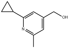 (2-环丙基-6-甲基吡啶-4-基)甲醇 结构式