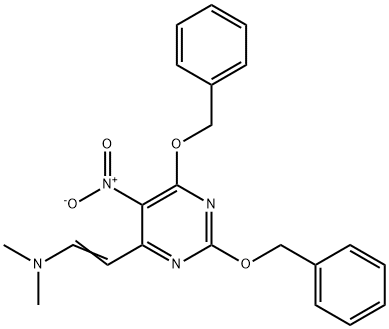 Ethenamine, N,N-dimethyl-2-5-nitro-2,6-bis(phenylmethoxy)-4-pyrimidinyl- 结构式