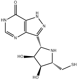 7H-Pyrazolo4,3-dpyrimidin-7-one, 3-(2S,3S,4R,5S)-3,4-dihydroxy-5-(mercaptomethyl)-2-pyrrolidinyl-1,4-dihydro- 结构式