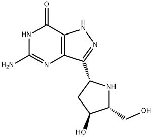 7H-Pyrazolo4,3-dpyrimidin-7-one, 5-amino-1,4-dihydro-3-(2R,4S,5R)-4-hydroxy-5-(hydroxymethyl)-2-pyrrolidinyl- 结构式