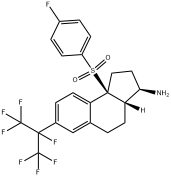 (3R,3AS,9BS)-9B-((4-氟苯基)磺酰基)-7-(全氟丙烷-2-基)-2,3,3A,4,5,9B-六氢-1H-环戊[A]萘-3-胺 结构式