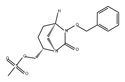 ((2S,5R)-6-(benzyloxy)-7-oxo-1,6-diazabicyclo[3.2.1]octan-2-yl)methyl methanesulfonate 结构式