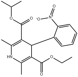 3,5-Pyridinedicarboxylic acid, 1,4-dihydro-2,6-dimethyl-4-(2-nitrophenyl)-, 3-ethyl 5-(1-methylethyl) ester 结构式