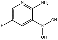 (2-氨基-5-氟吡啶-3-基)硼酸 结构式