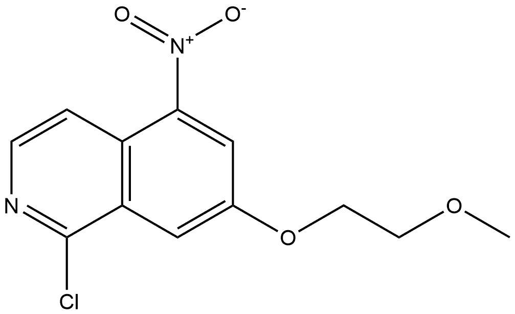 1-氯-7-(2-甲氧基乙氧基)-5-硝基异喹啉 结构式