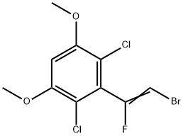 3-(2-溴-1-氟乙烯基)-2,4-二氯-1,5-二甲氧基苯 结构式