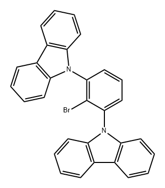 9,9'-(2-溴-1,3-亚苯基)双(9H-咔唑) 结构式