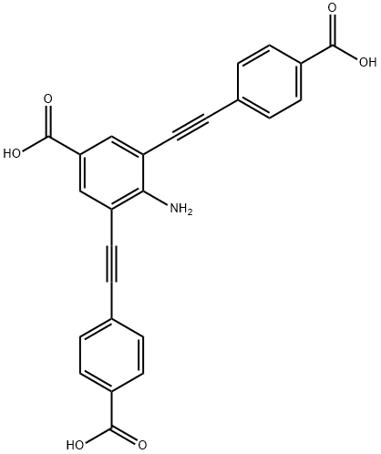 4-氨基-3,5-双[2-(4-羧基苯基)乙炔基]-苯甲酸 结构式