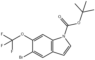 5-溴-6-(三氟甲氧基)-1H-吲哚-1-羧酸叔丁酯 结构式