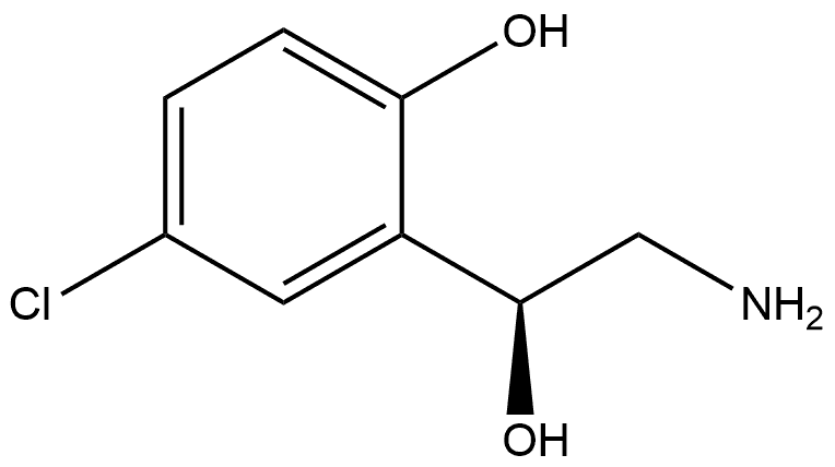 (S)-2-(2-amino-1-hydroxyethyl)-5-chlorophenol 结构式
