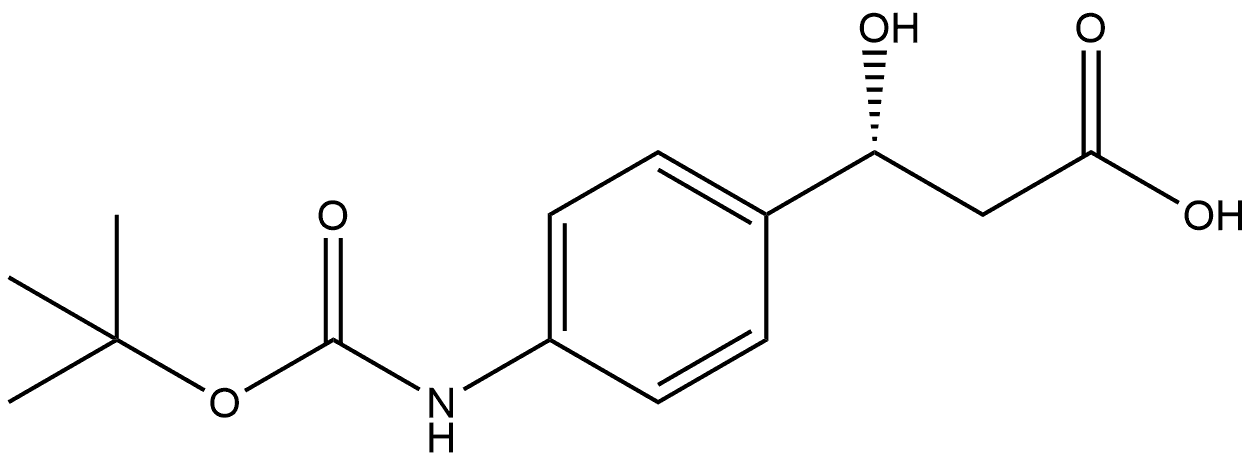 (R)-3-(4-((叔丁氧羰基)氨基)苯基)-3-羟基丙酸 结构式