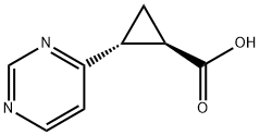 Cyclopropanecarboxylic acid, 2-(4-pyrimidinyl)-, (1R,2R)- 结构式