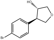 rac-(3R,4S)-4-(4-bromophenyl)oxolan-3-ol 结构式