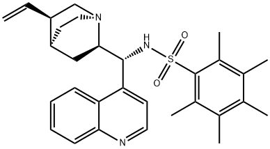 N-(9R)-辛可南-9-基-2,3,4,5,6-五甲基苯磺酰胺 结构式