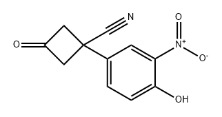 1-(4-羟基-3-硝基苯基)-3-氧环丁腈 结构式