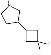 3-(3,3-二氟环丁基)吡咯烷 结构式