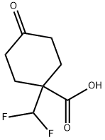 1-(二氟甲基)-4-氧代环己烷-1-羧酸 结构式