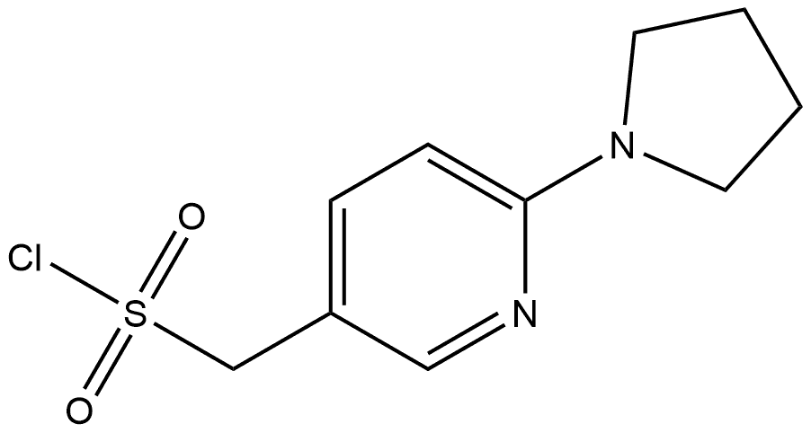 6-(1-Pyrrolidinyl)-3-pyridinemethanesulfonyl chloride (ACI) 结构式