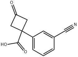 Cyclobutanecarboxylic acid, 1-(3-cyanophenyl)-3-oxo- 结构式