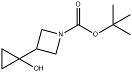 1-Azetidinecarboxylic acid, 3-(1-hydroxycyclopropyl)-, 1,1-dimethylethyl ester 结构式