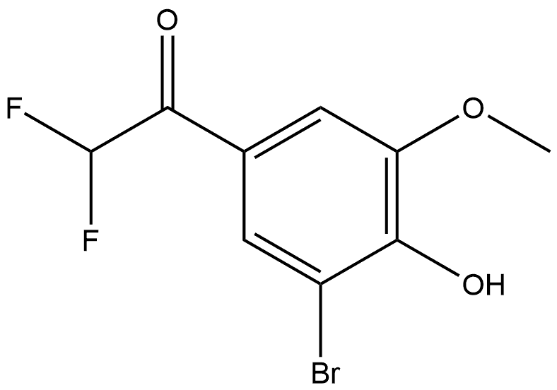 1-(3-Bromo-4-hydroxy-5-methoxyphenyl)-2,2-difluoroethanone 结构式