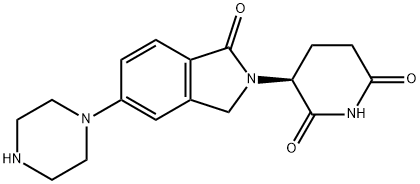 (S)-3-(1-氧代-5-(哌嗪-1-基)异吲哚啉-2-基)哌啶-2,6-二酮 结构式