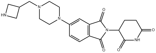 1H-Isoindole-1,3(2H)-dione, 5-[4-(3-azetidinylmethyl)-1-piperazinyl]-2-(2,6-dioxo-3-piperidinyl)- 结构式