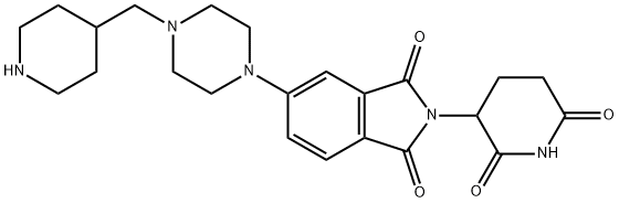 2-(2,6-二氧代哌啶-3-基)-5-(4-(哌啶-4-基甲基)哌嗪-1-基)异吲哚啉-1,3-二酮 结构式