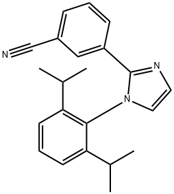 3-(1-(2,6-二异丙基苯基)-1H-咪唑-2-基)苯甲腈 结构式