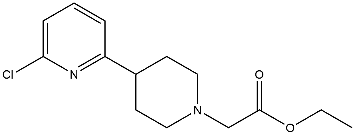 2-[4-(6-氯-2-吡啶基)-1-哌啶基]乙酸乙酯 结构式