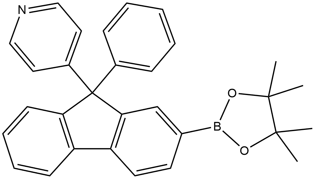 4-[9-苯基-2-硼酸频哪醇酯-9H-芴-9-基]吡啶 结构式