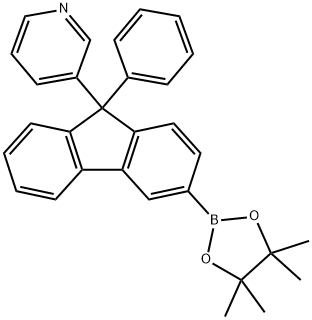Pyridine, 3-[9-phenyl-3-(4,4,5,5-tetramethyl-1,3,2-dioxaborolan-2-yl)-9H-fluoren-9-yl]- 结构式