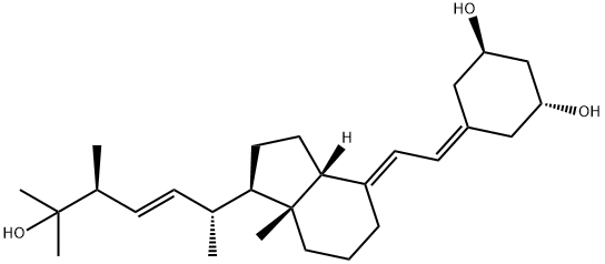 (1R,3R)-5-((E)-2-((1R,3AR,7AR)-1-((2R,5S,E)-6-羟基-5,6-二甲基庚-3-烯-2-基己基)-7A-甲基-六氢-1H-茚-4(2H)-亚基)亚乙基)环己烷-1,3-二醇 结构式