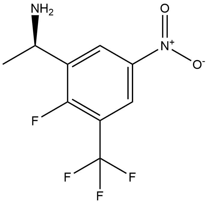 (R)-1-(2-氟-5-硝基-3-(三氟甲基)苯基)乙烷-1-胺 结构式