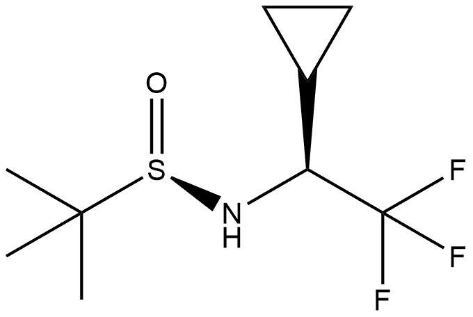 2-Propanesulfinamide, N-[(1S)-1-cyclopropyl-2,2,2-trifluoroethyl]-2-methyl-, [S(R)]- 结构式