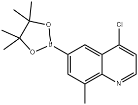 4-氯-8-甲基-6-(4,4,5,5-四甲基-1,3,2-二氧苯并呋喃-2-基)喹啉 结构式
