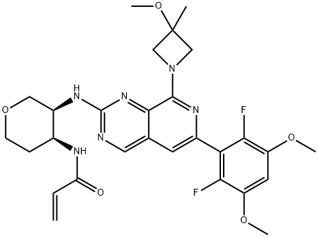 2-Propenamide, N-[(3S,4S)-3-[[6-(2,6-difluoro-3,5-dimethoxyphenyl)-8-(3-methoxy-3-methyl-1-azetidinyl)pyrido[3,4-d]pyrimidin-2-yl]amino]tetrahydro-2H-pyran-4-yl]- 结构式