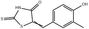 5-(4-羟基-3-甲基亚苄基)-2-硫代噻唑烷-4-酮 结构式