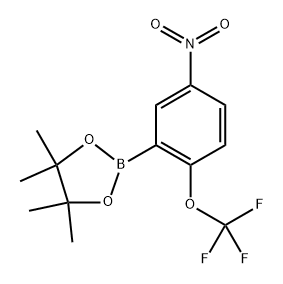 1,3,2-Dioxaborolane, 4,4,5,5-tetramethyl-2-[5-nitro-2-(trifluoromethoxy)phenyl]- 结构式